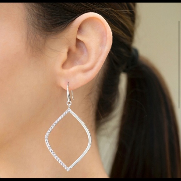 NWT Touchstone Crystal "Open Drop" earrings - Picture 2 of 5